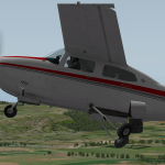 A Cessna 210M retracting the landing gear