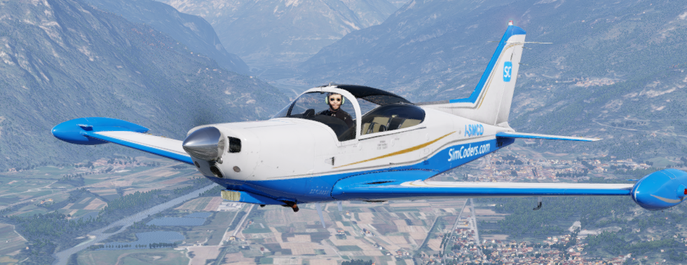 SF.260 flying in the Italian Alps