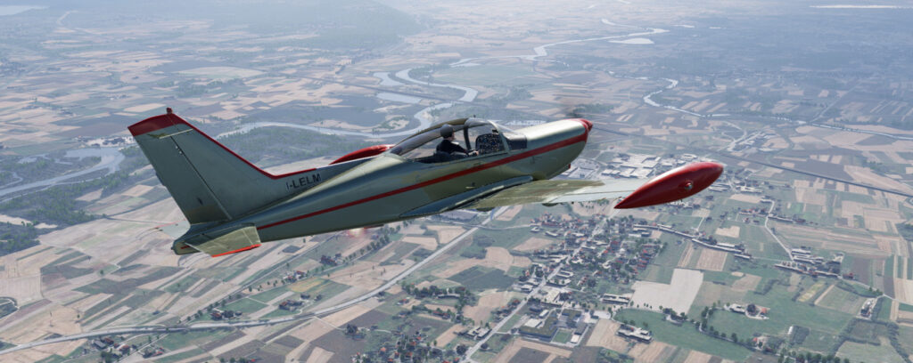 SF.260 I-LELM flying over northern Italy.